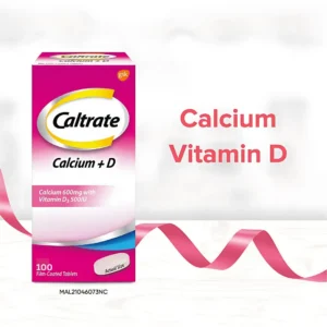 Caltrate Calcium + D – 600mg Calcium with 500IU Vitamin D3 | 100 Film-Coated Tablets