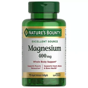 Nature’s Bounty Magnesium 400mg – Full-Body Wellness Support (75 Softgels)