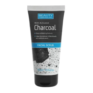 Beauty Formulas Activated Charcoal Facial Scrub – Deep Clean Exfoliator for Blackhead & Pore Control (150ml)