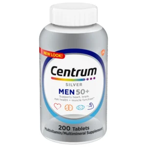 Centrum Silver Men 50+ Multivitamin – Heart, Brain, Eye & Muscle Health Support (200 Tablets)