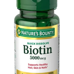 Nature's Bounty Biotin 5000mcg 60 Capsules Supports Healthy Hair Skin Nails