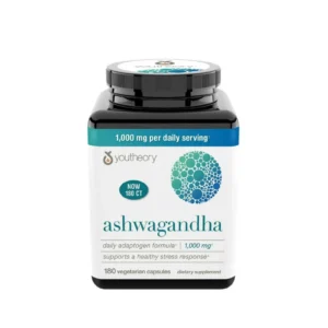 Youtheory Ashwagandha 1,000 mg – 180 Vegetarian Capsules