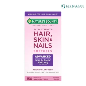 Nature's Bounty Advanced Hair, Skin & Nails, Argan-Infused Vitamin with Biotin and Hyaluronic Acid, 150 Softgels,