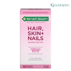 Nature’s Bounty Optimal Solutions Hair, Skin & Nails Formula with 3,000 mcg Biotin – 60 Coated Caplets