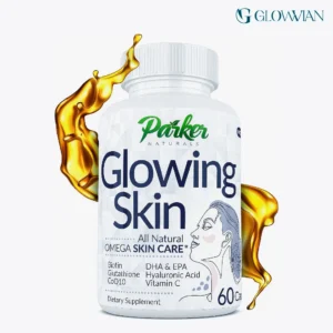 Parker Naturals Glowing Skin Supplement Biotin Glutathione Hyaluronic Acid DHA/EPA Omega 3 Fish Oil, CoQ10, Vitamin C, All Natural Skin Care Supplement 60 Capsule