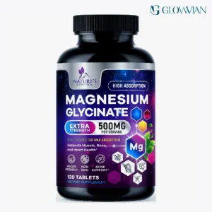 Nature’s Nutrition Magnesium Glycinate 500mg – Ultra-Absorption Chelated Magnesium for Muscle, Sleep & Heart Support | 60/120 Tablets