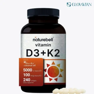 NatureBell Vitamin D3 (5,000 IU) + K2 (100 mcg) – 240 Softgels
