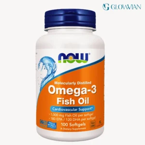 NOW Omega-3 Fish Oil 1000mg – Molecularly Distilled Cardiovascular & Brain Support (100/200 Softgels)