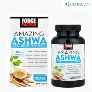FORCE FACTOR Amazing Ashwa KSM-66 Ashwagandha - 120 Tablets | Stress Relief & Energy Supplement