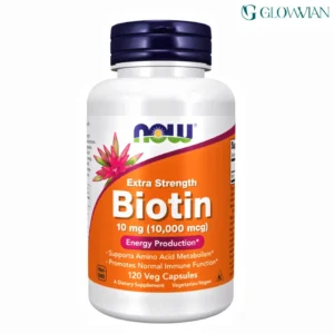 NOW Foods Extra Strength Biotin 10,000 mcg - 120 Veg Capsules | Hair, Skin & Nails Support