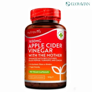 Nutravita Raw Apple Cider Vinegar 1650MG with The Mother - High Strength - 180 Vegan Capsules