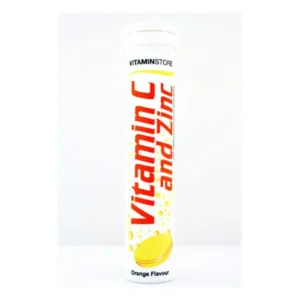 Vitamin Store Vitamin C and Zinc Effervescent Tablets – Immune Support & Antioxidant Boost (Orange Flavour)