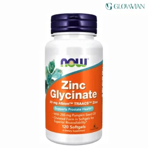 Now Zinc Glycinate with 250 mg Pumpkin Seed Oil, Supports Prostate Health-120 Softgels