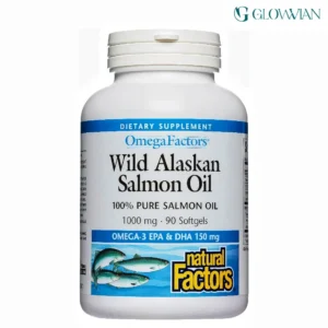 Natural Factors Wild Alaskan Salmon Oil, Supports Heart and Brain Health with Omega-3 -90 Softgels