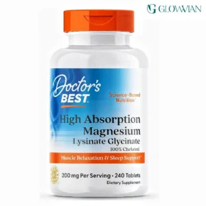 Doctor's Best High Absorption Magnesium Glycinate Lysinate Supplement for Sleep Support - Chelated Magnesium Tablets for Women & Men, 200mg per Serving, Supports Calm & Relaxation, Vegan - 240 Count