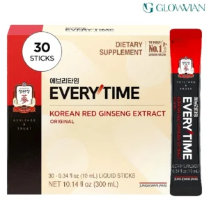 JUNG KWAN JANG Everytime Korean Red Ginseng Extract Stick 3,000mg Original - Adaptogen Energy Drink Liquid Stick Supplements - Energy Boost & Immune Support, Caffeine Free (30 Sticks)