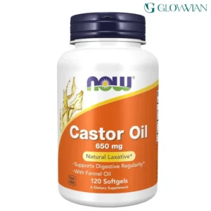 Now Castor Oil 650mg Natural Laxative 120 Capsules