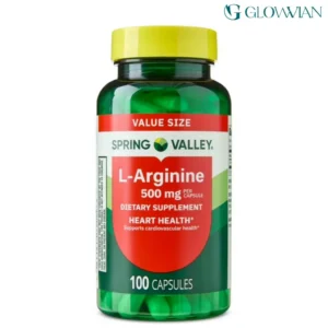 Spring Valley L-Arginine Amino Acid Supplements Capsules for Heart Health, 500 mg, 100 Count