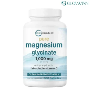Pure Magnesium Glycinate 1,000mg, 300 Capsules | 100% Chelated for Max Absorption | Enhanced with Vitamin C