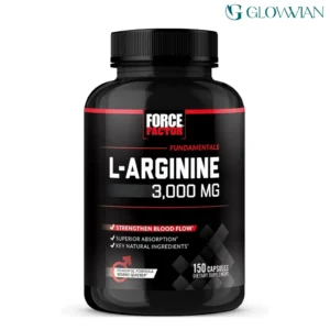 Force Factor L-Arginine Nitric Oxide Supplement with BioPerine to Help Build Muscle and Support Stronger Blood Flow, Circulation, Nutrient Delivery, and Pumps, L-Arginine 3000mg, 3g, 150 Capsules