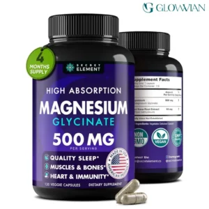 Magnesium Glycinate 500MG Capsules, Magnesium Supplement for Adults & Kids with Kava Kava, High Absorption, Vegan & Non-GMO, 120 Capsules
